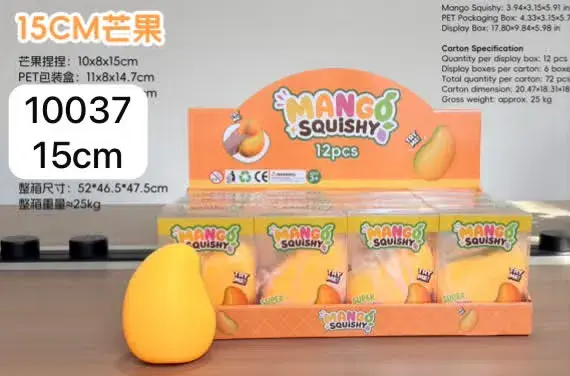 Mango Squishy 15 cm miękka zabawka antystresowa pomarańczowa