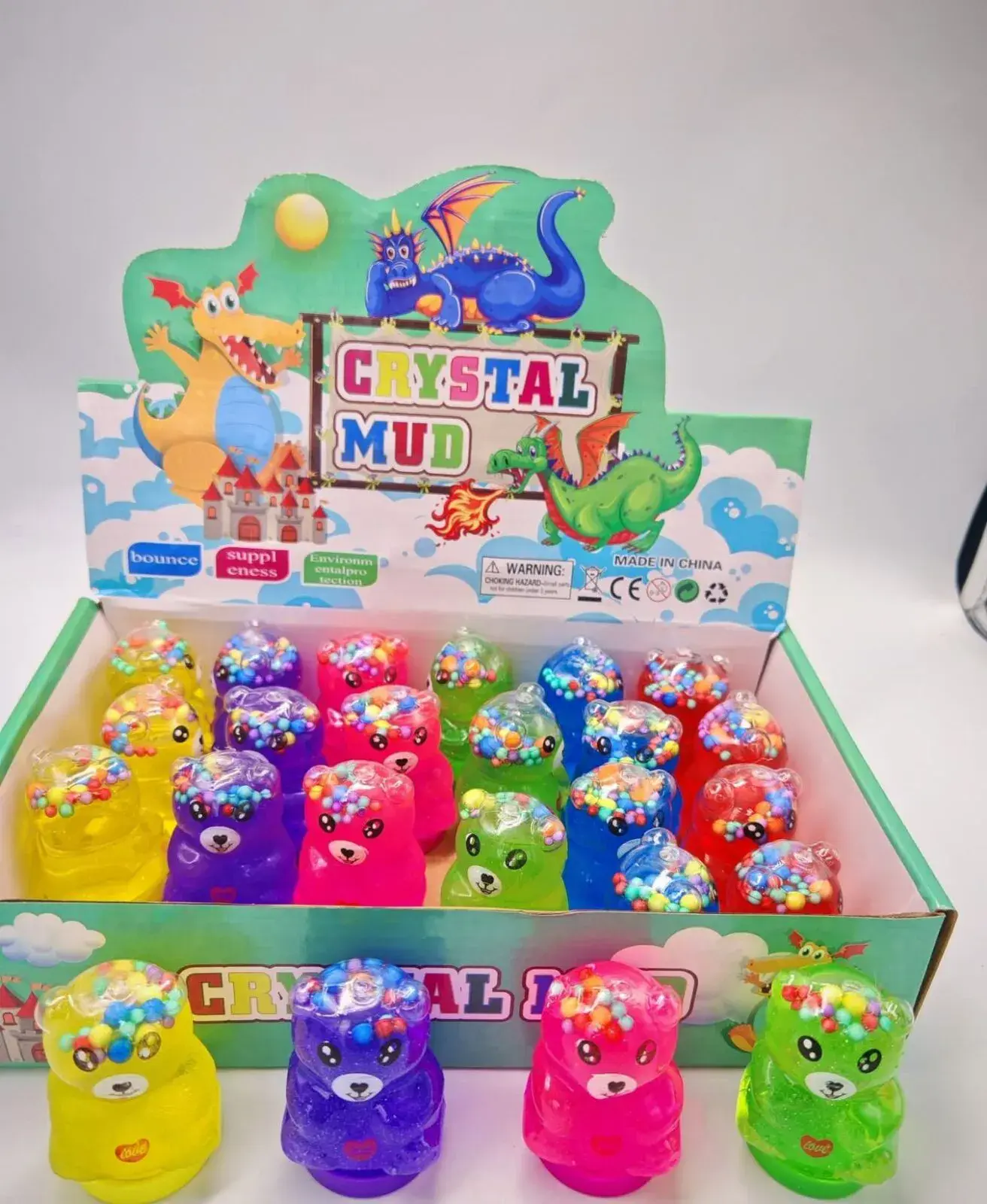 Zabawki Crystal Mud - kolorowe kulki z błyszczącym slime