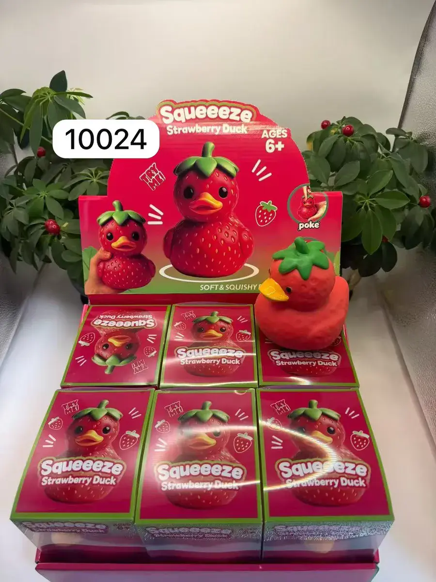 Squeeze Strawberry Duck miękka zabawka kaczka truskawkowa 6+