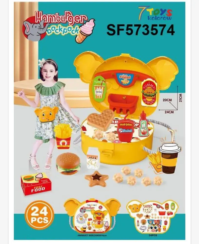 Zabawka plecak hamburger z akcesoriami 24 pcs