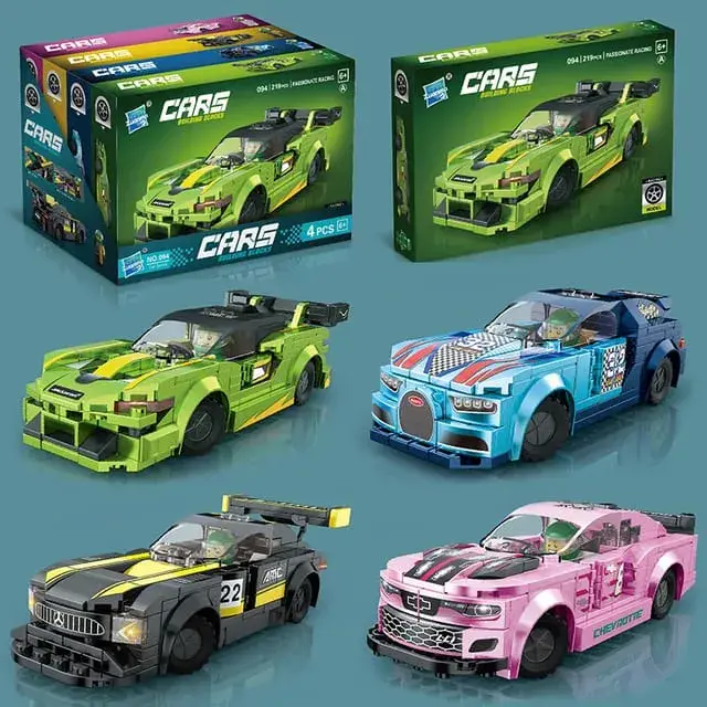 Klocki Cars 4w1 Zestaw Samochodowe