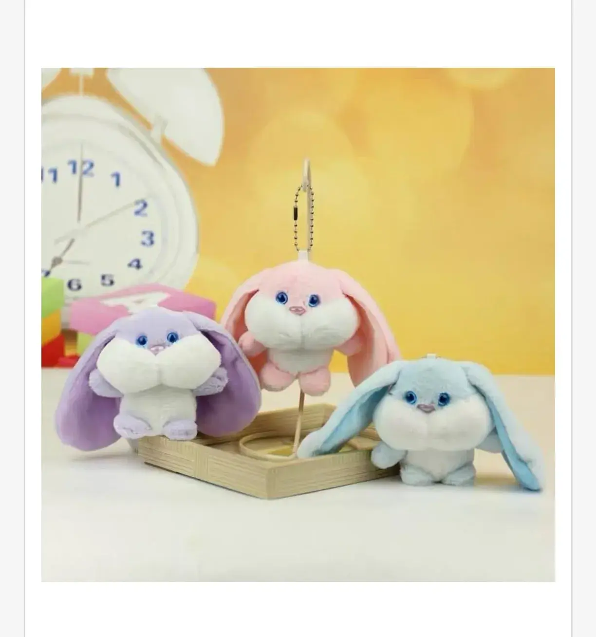 Brelok Maskotka Królik Plush w Kolorach Róż, Fiolet, Niebieski