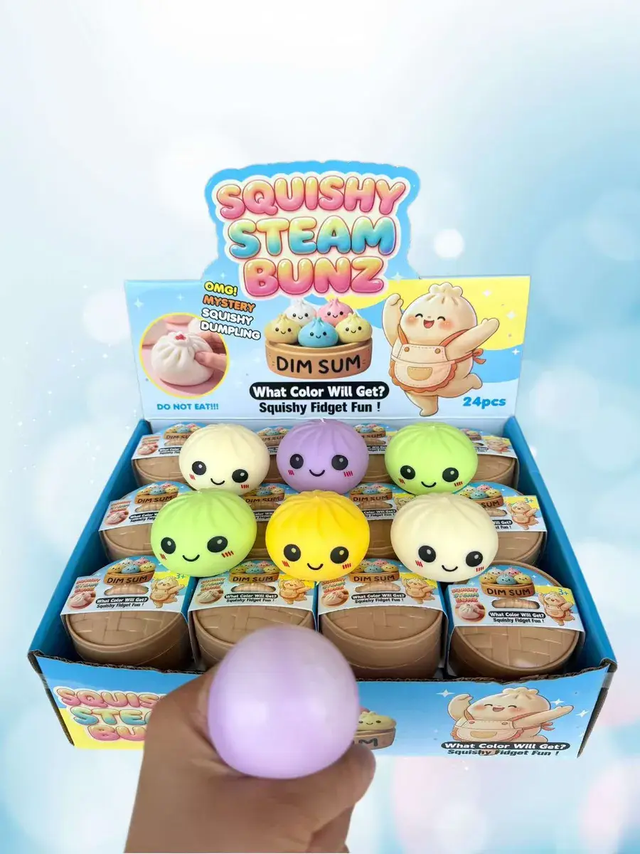 Squishy Steam Bunz kolorowe miękkie zabawki antystresowe 24 szt