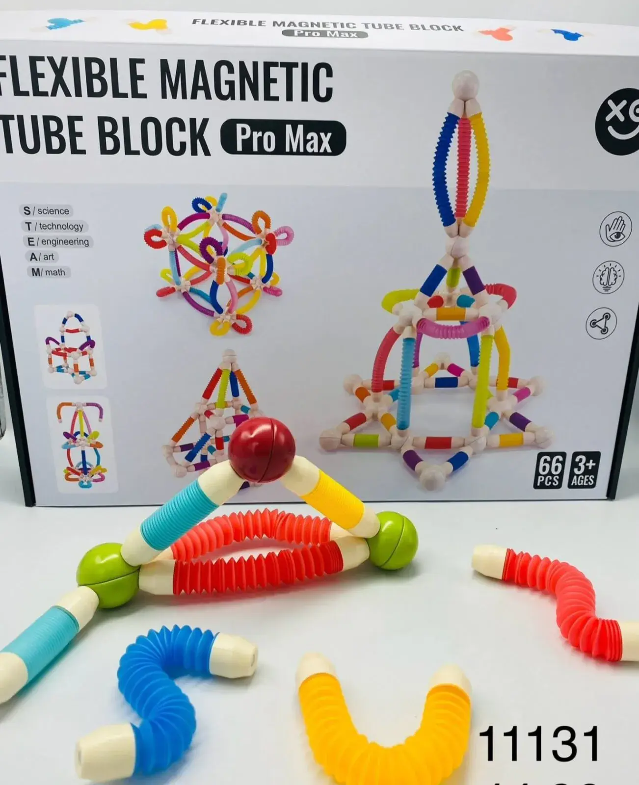 Zabawki Flexible Magnetic Tube Block Pro Maxx 66 pcs