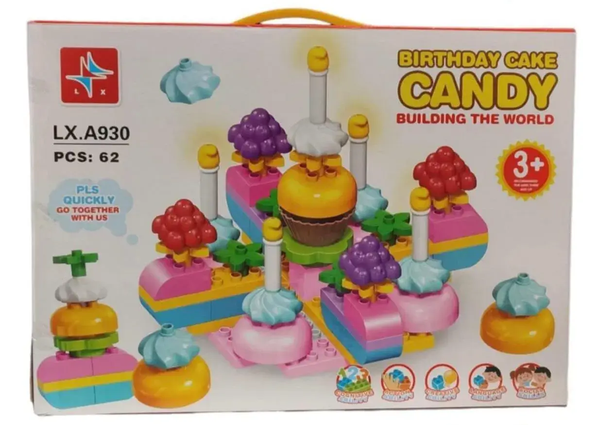 Zestaw klocków Birthday Cake Candy 62 elementów 3+