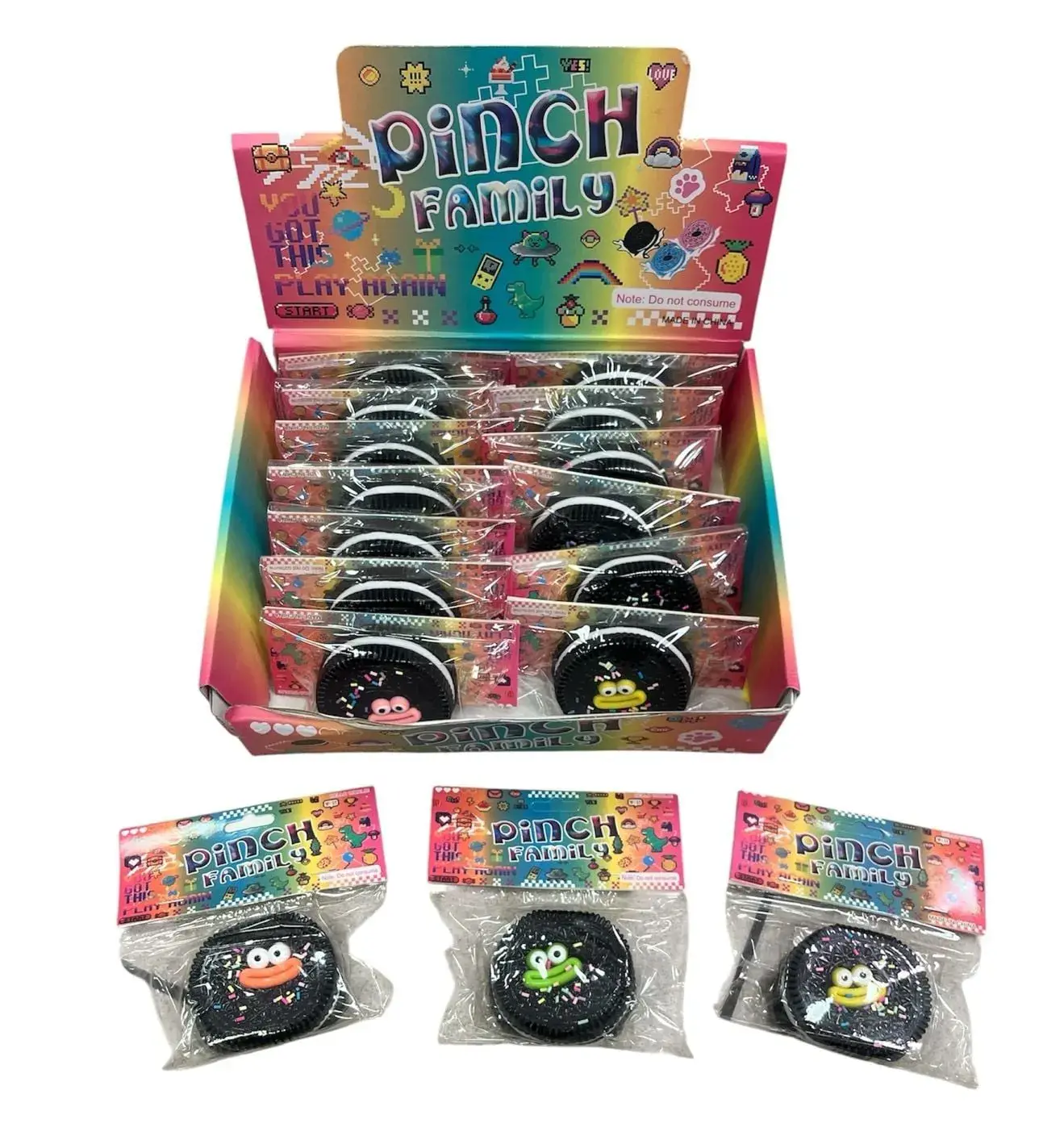 Zabawka Gniotek Pinch Family Oreo Mały - Ciastko z Buzią 16szt