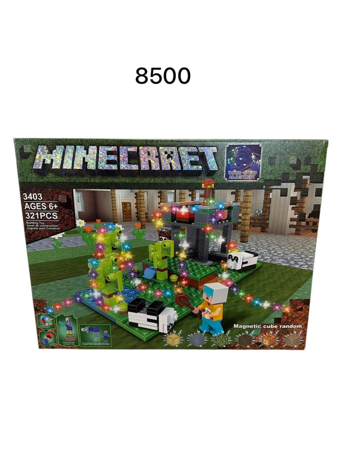 Zestaw klocków Minecraft LED 3403 el. 3+ Magnetic Cube