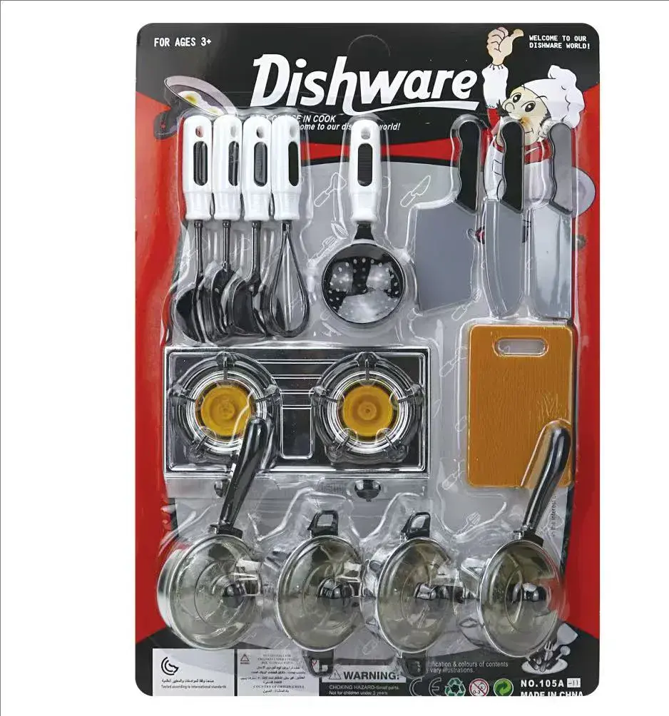 Zabawkowy zestaw naczyń i kuchni Dishware dla dzieci 3+