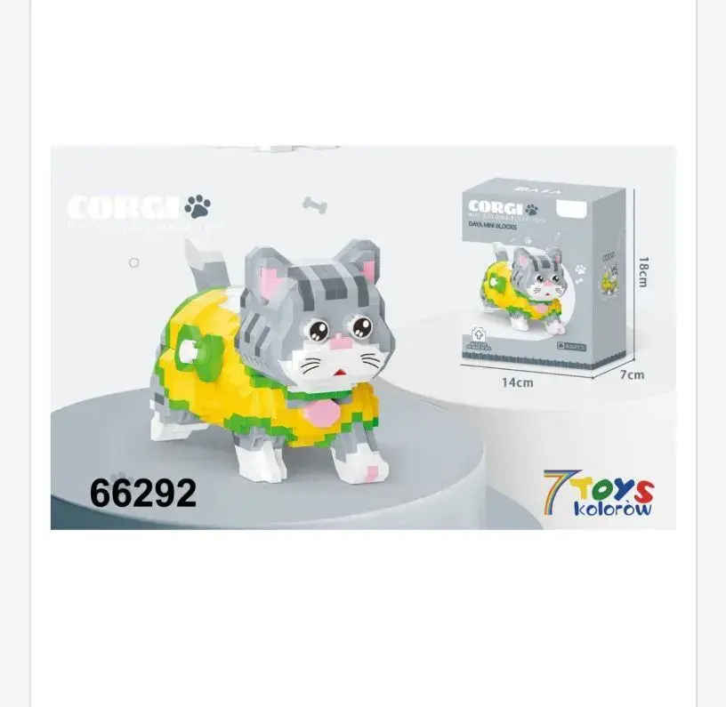 Zestaw klocków Kocia Corgi 14cm x 7cm x 16cm