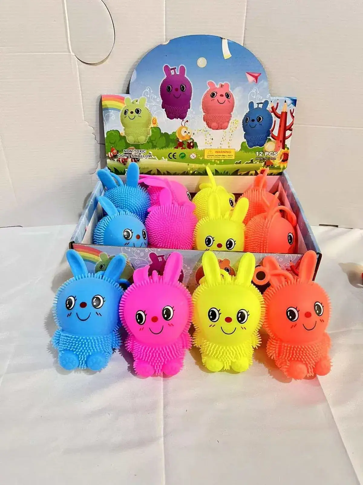 Gniotki Squeeze Toys LED Króliki wielokolorowe