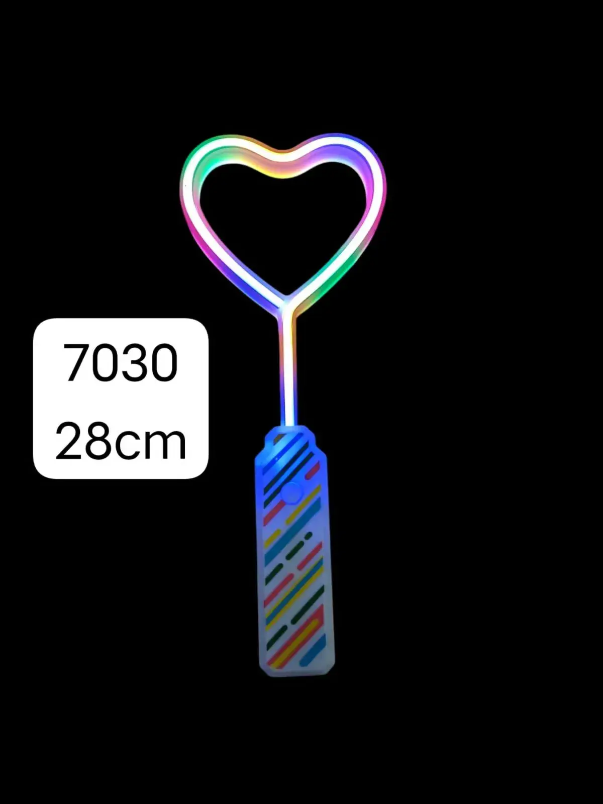 Różdżka LED Mały 28cm Serce Wielokolorowe