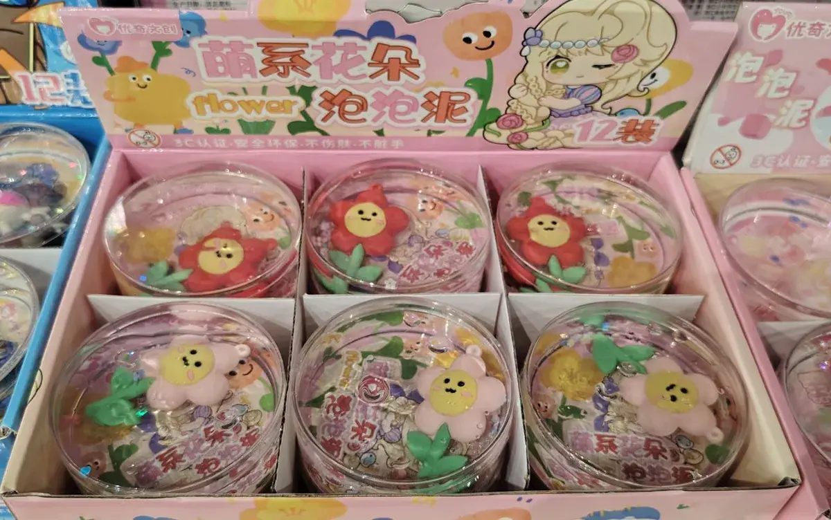 Slime Flower Zestaw 12 sztuk z dekoracją kwiatową w pojemnikach