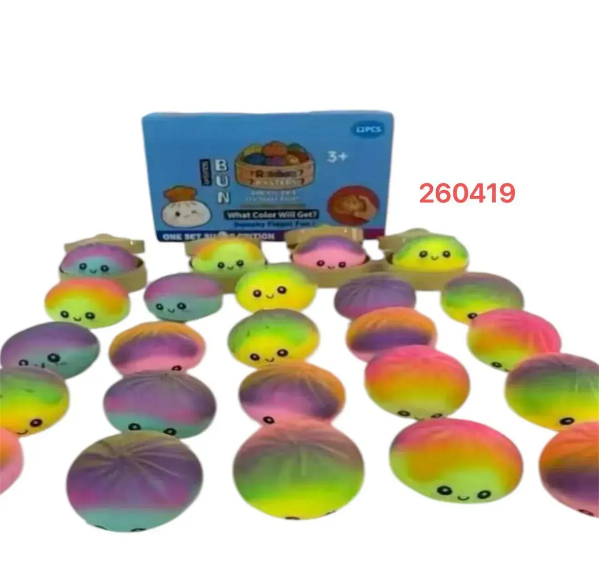 Kolorowe squishy bułeczki antystresowe 12 sztuk zestaw
