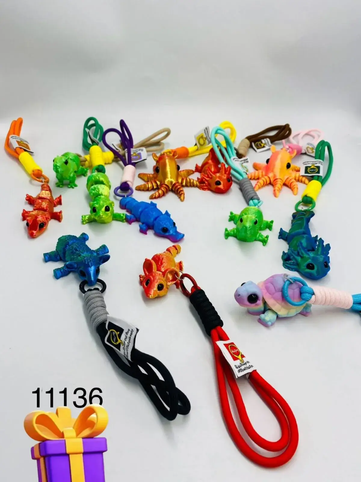 Breloki 3D Animal Żaby i Legwany Kolorowe