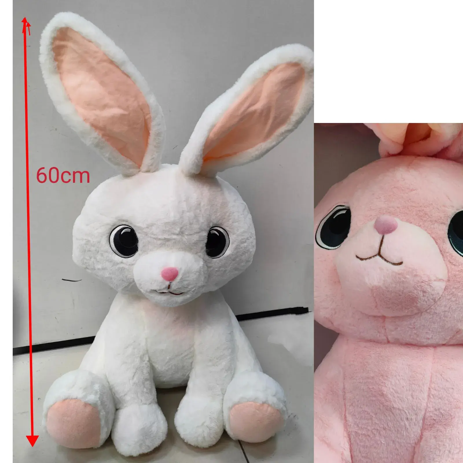 Maskotka Pluszowa Królik 60cm Biały/Różowy