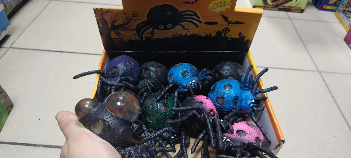 Antystresowa pająk gniotek kolorowy miękki squishy