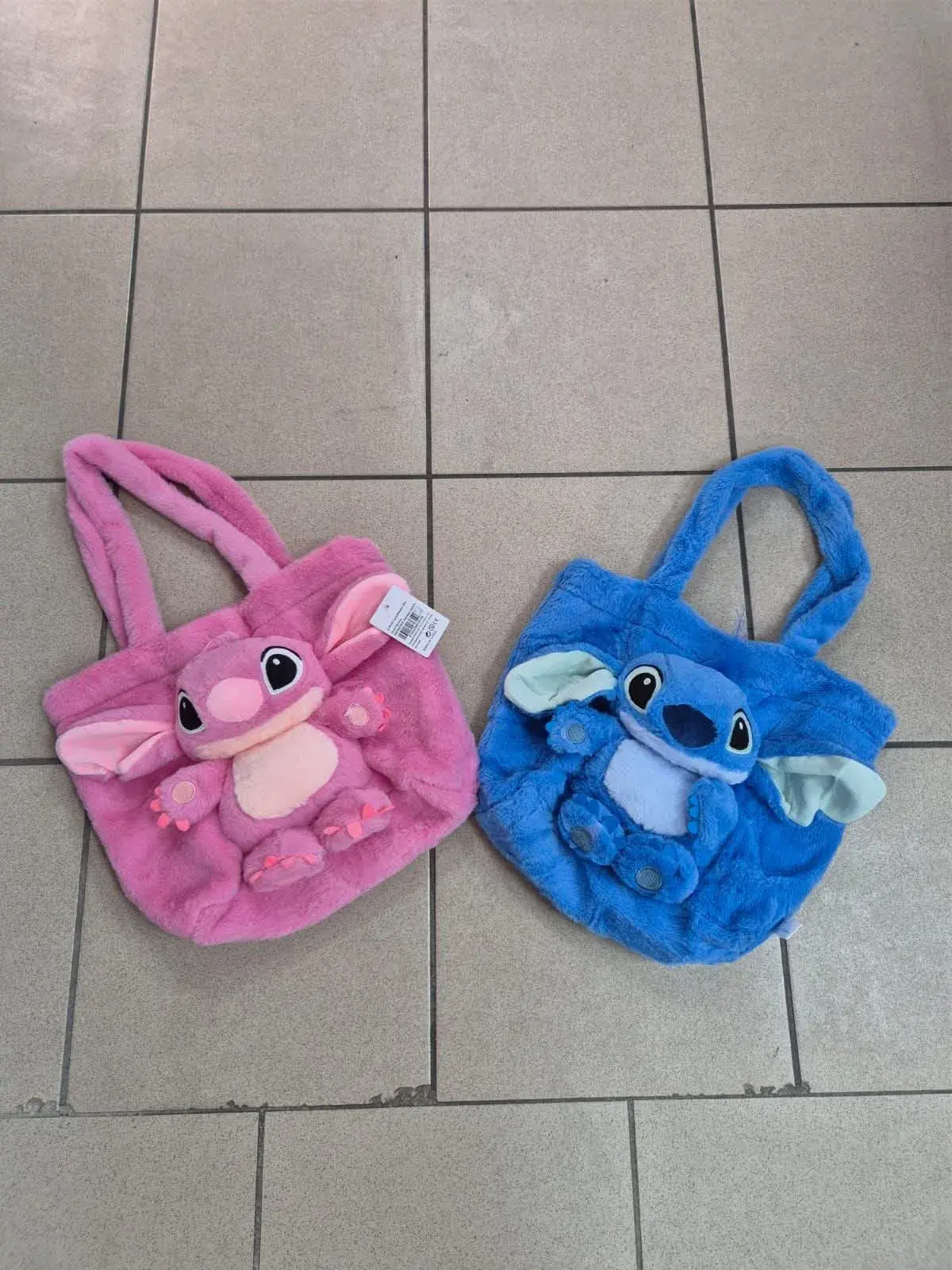 Torebka Stitch różowa i niebieska pluszowa