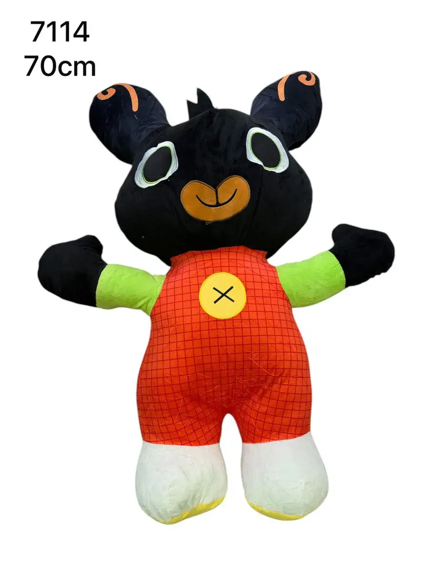 Maskotka pluszowa 70cm nr 7114 czarna z pomarańczowym kombinezonem