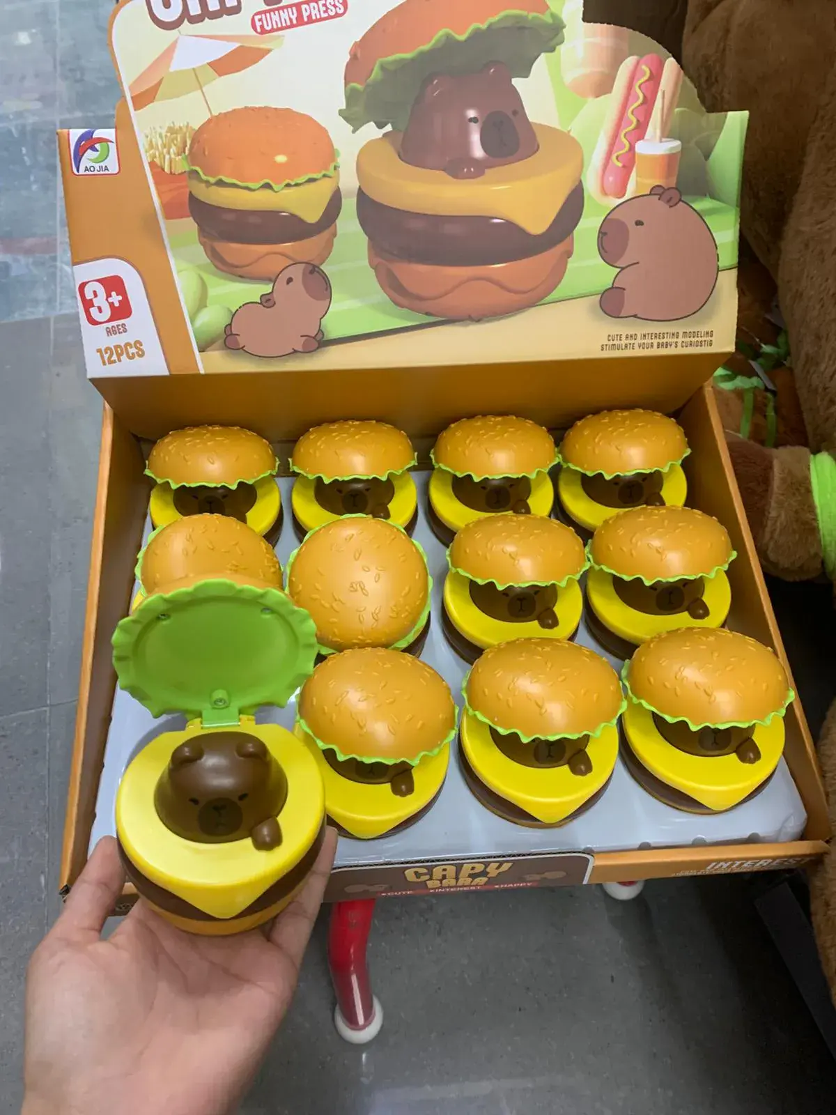 Kapibara Hamburger Zabawka Interaktywna Funny Press 12 szt.