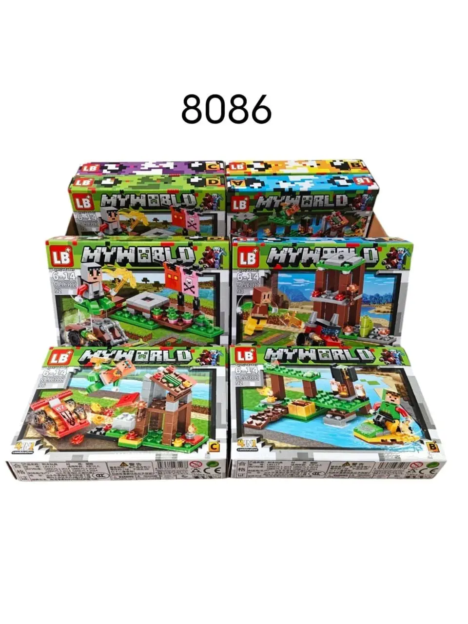 Klocki LB My World Minecraft Zestaw 8 szt. Mix Wzorów 8086
