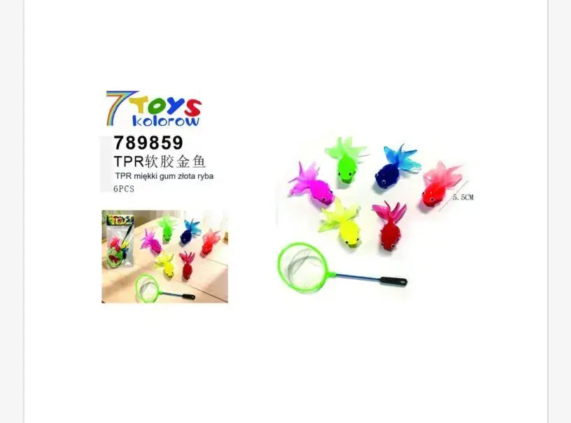 Zabawki TPR Miękkie Gumowe Rybki 6PCS