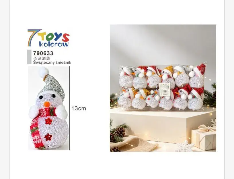 Świąteczny śnieżnik dekoracyjny 13 cm mix kolorów 7 Toys