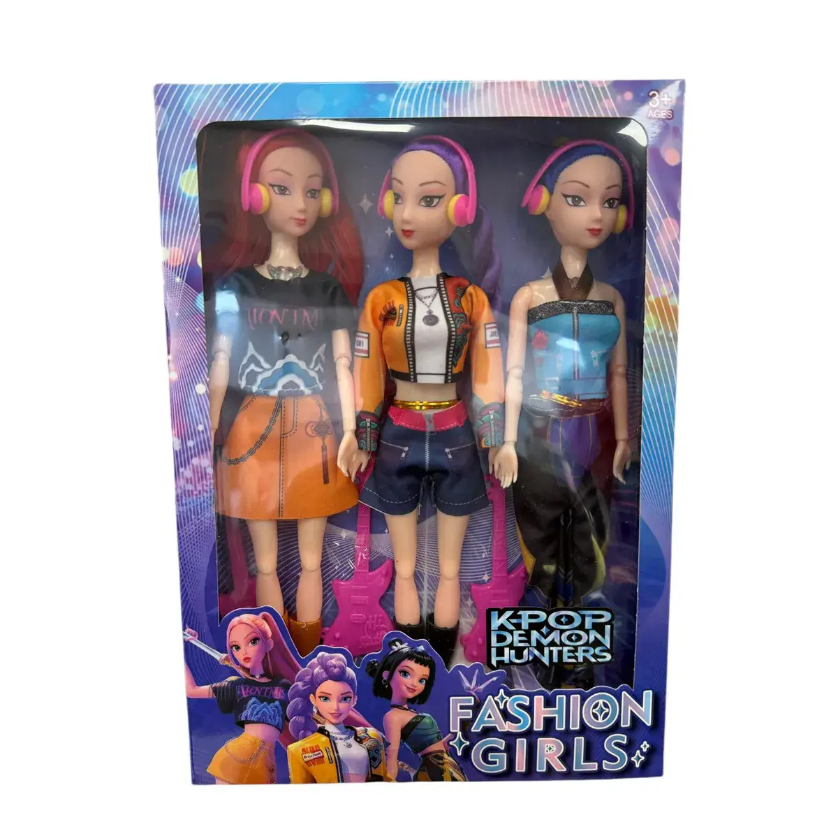 Zestaw 3 Lalek Kpop Demon Hunters Fashion Girls