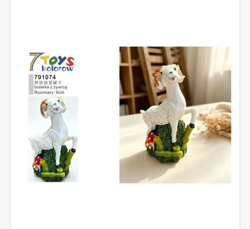Figurka Kozy Dekoracyjna z Żywicy 9 cm Kolorowa