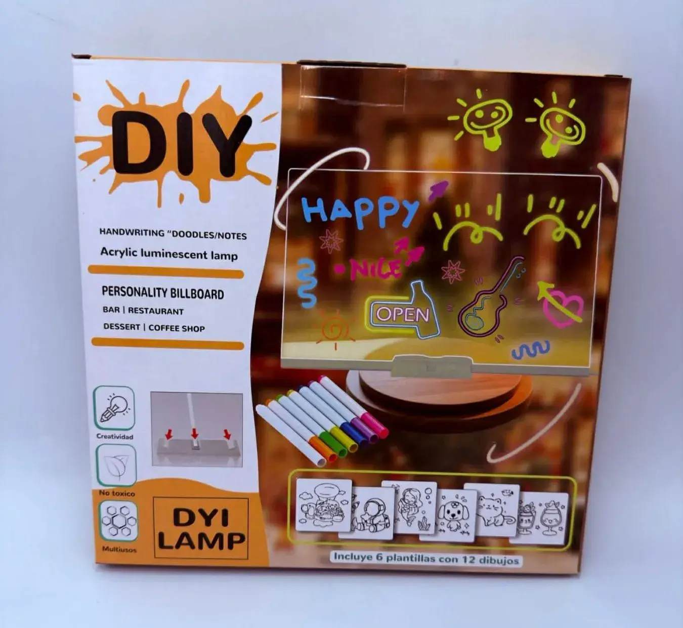 Zabawka DIY Lampa Akrylowa z Tablicą 20/20cm
