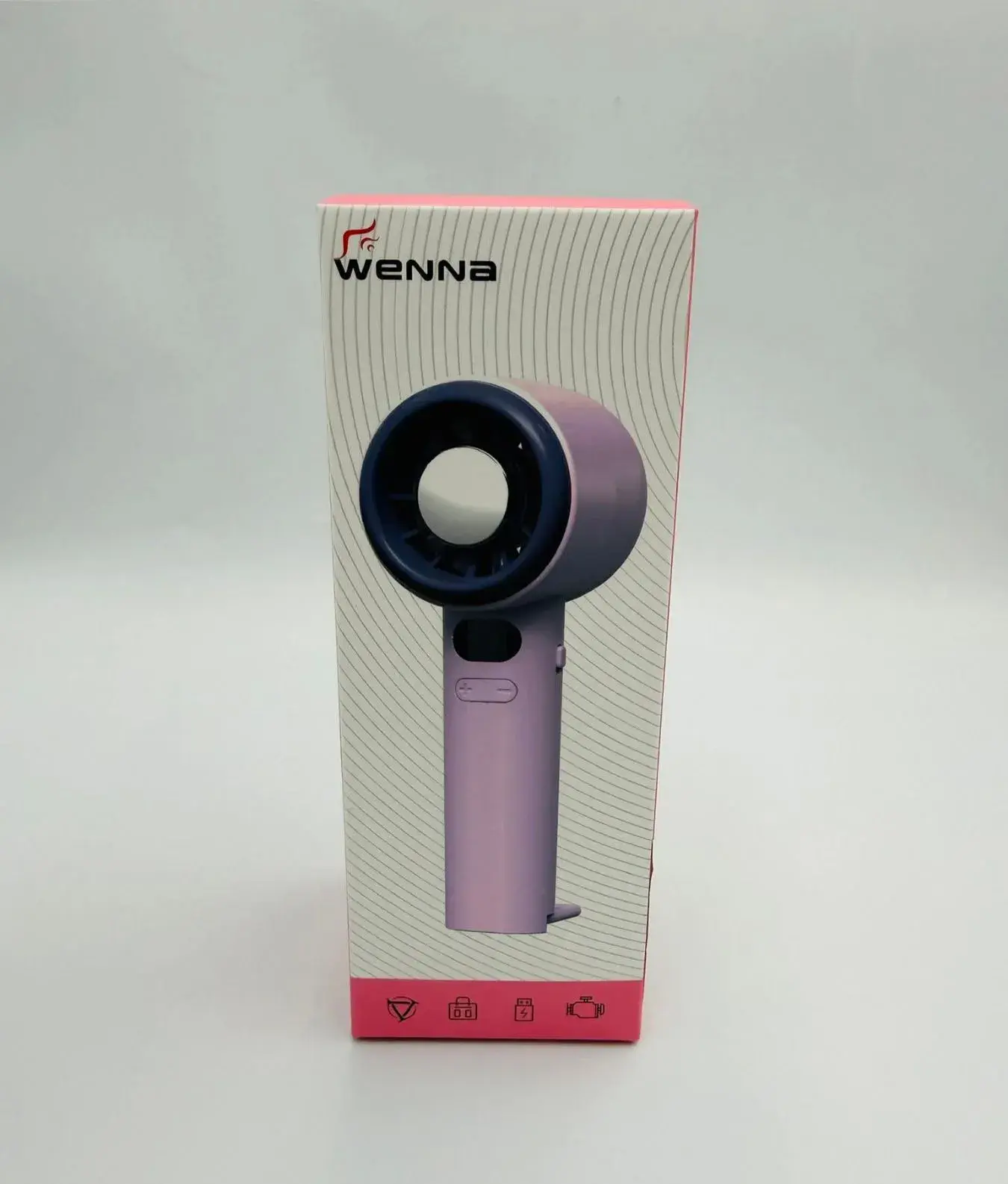 Ręczny wentylator Fenna różowy USB