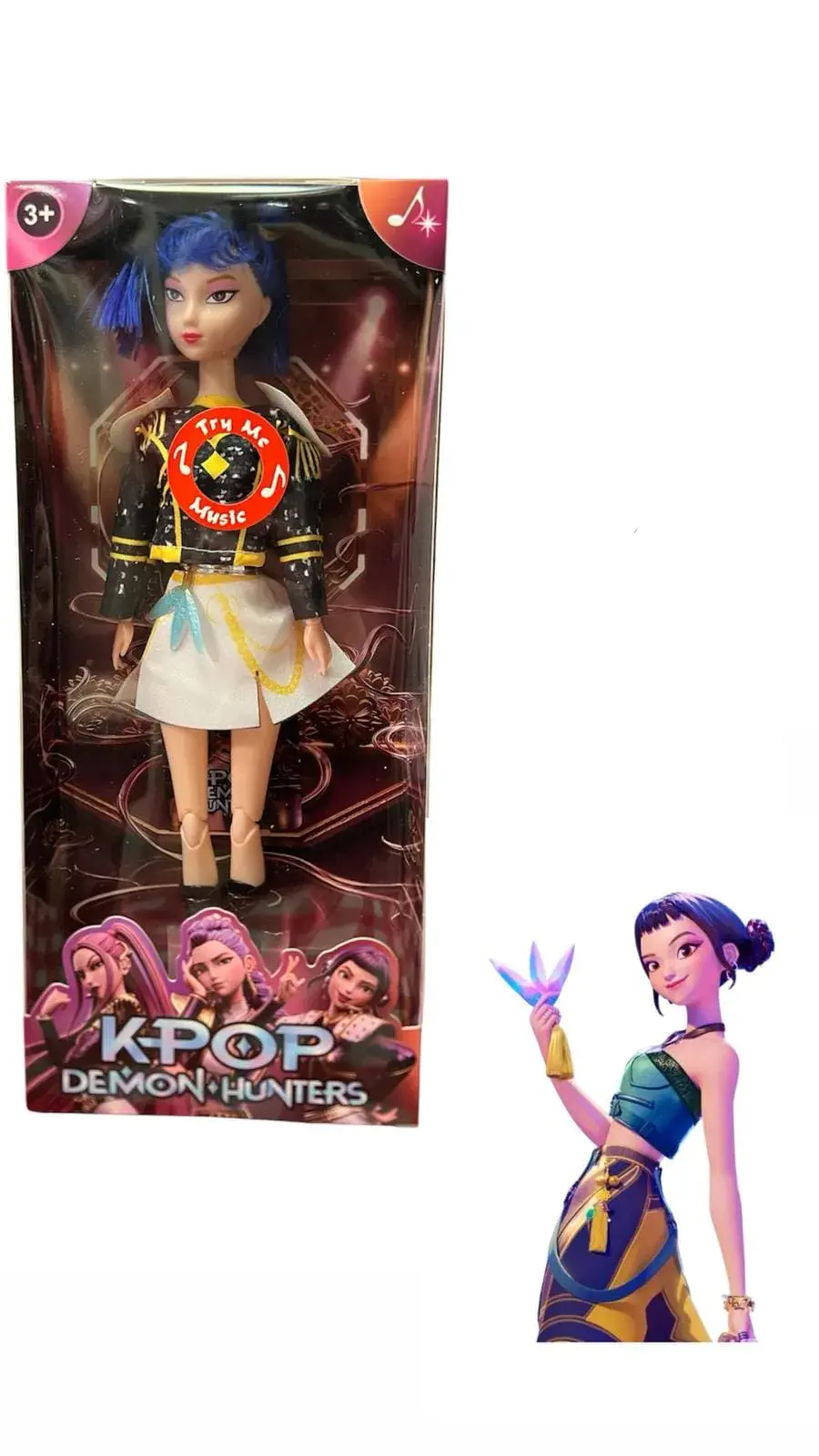Lalka Kpop Demon Hunters fioletowe włosy