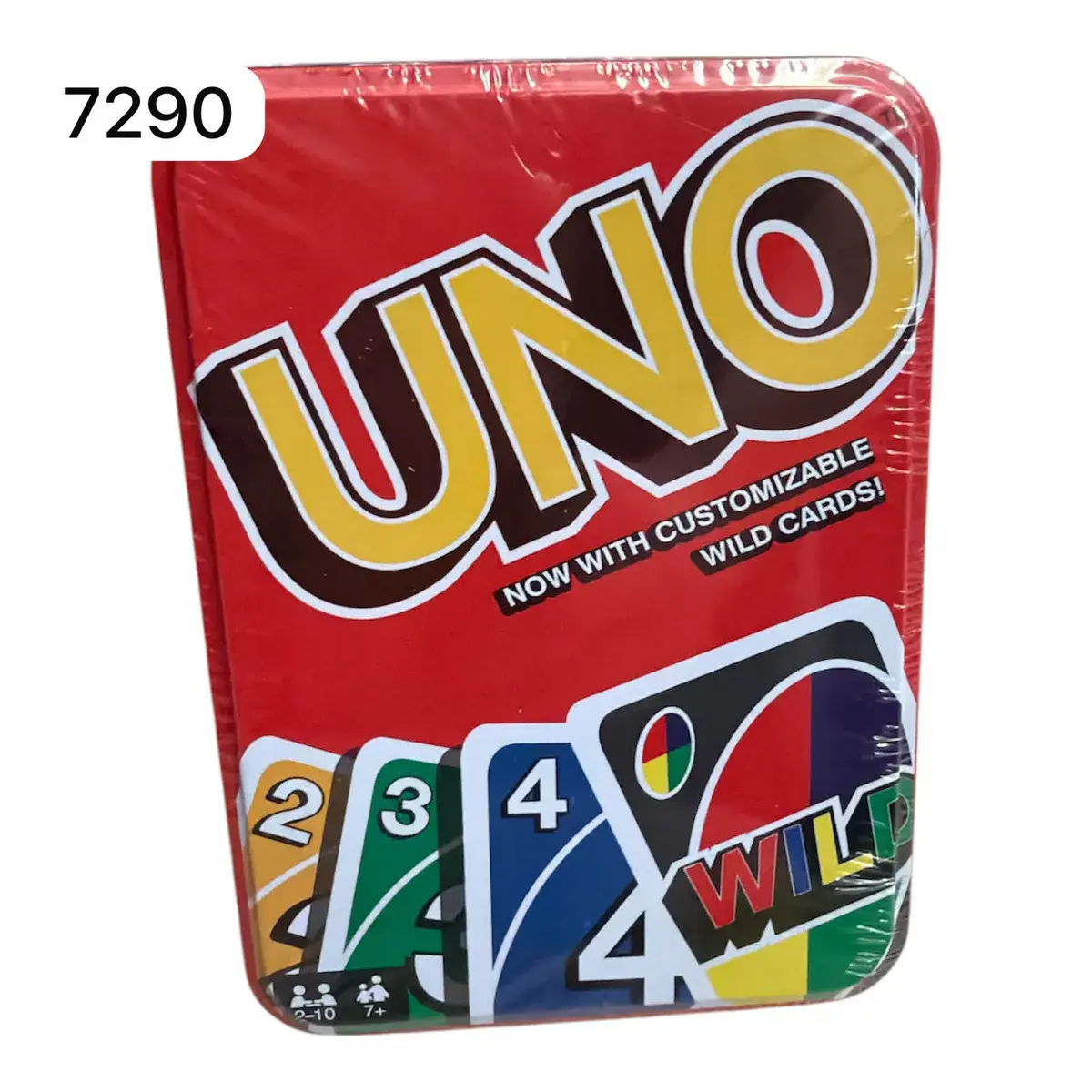 Karty UNO w metalowym pudełku czerwonym z motywem Wild