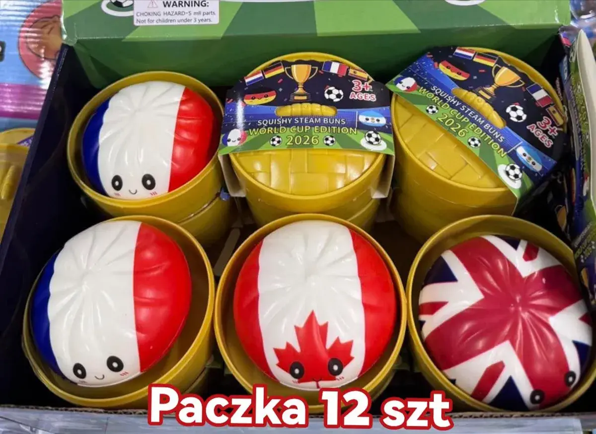 Squishy Steam Buns World Cup Edition 2026 - Antystresowe Piłeczki Flagi