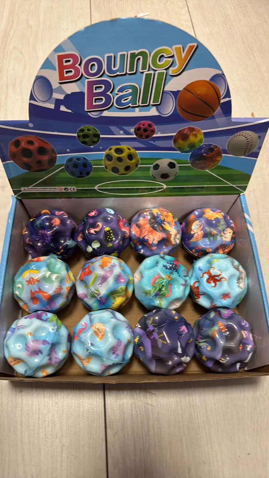 Zestaw 12 Bouncy Balls - kolorowe piłki do skakania