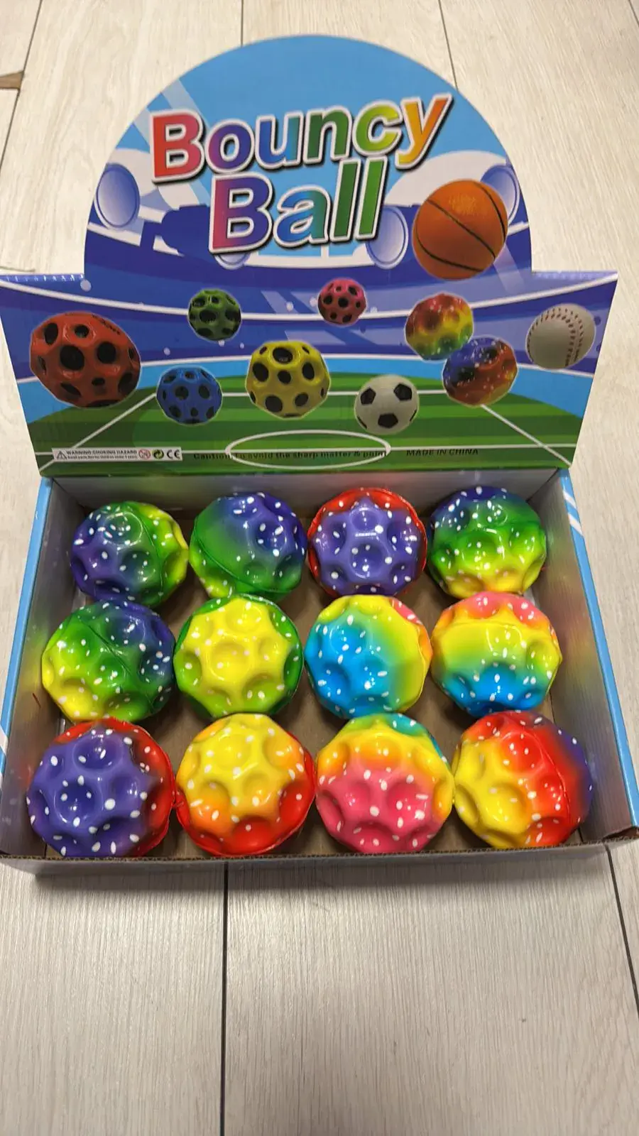 Zabawki Bouncy Ball - kolorowe piłki do skakania, 12 szt