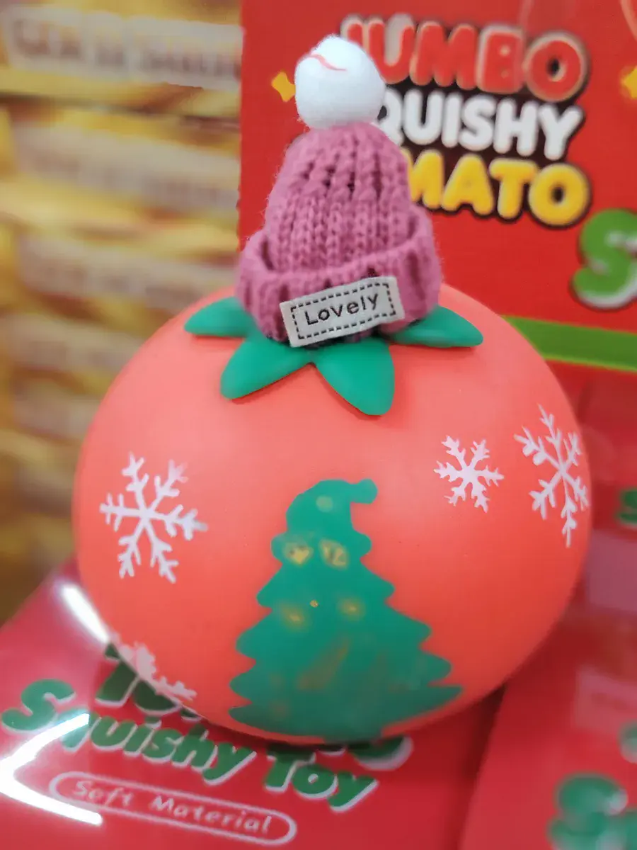 Jumbo Squishy Pomato Antystresowa Pomarańczowa Zimowa Czapka
