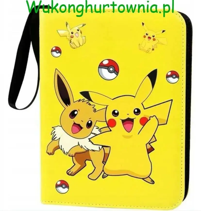 Album na 400 Kart Pokemon Żółty Pikachu i Eevee z Zamkiem