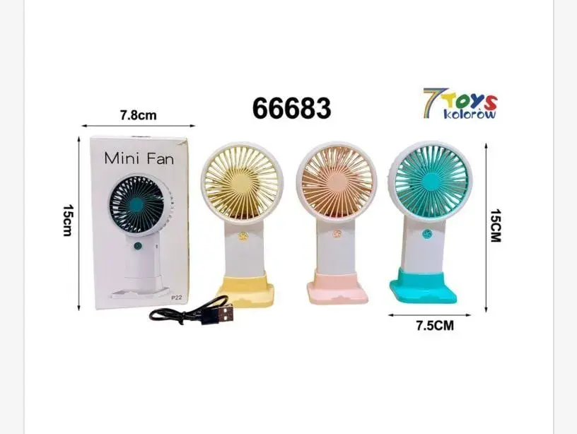 Mini wentylator USB 7,5 cm - 15 cm, 4 szt. kolorowe