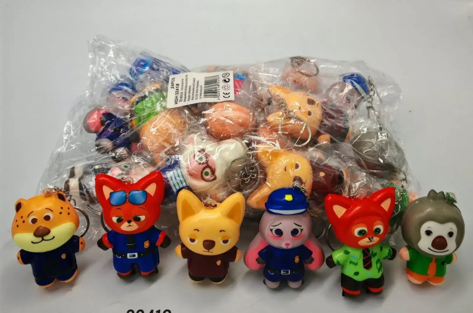 Zabawki Squeeze Toys Brelok Gniotki Lis Policjant 24szt