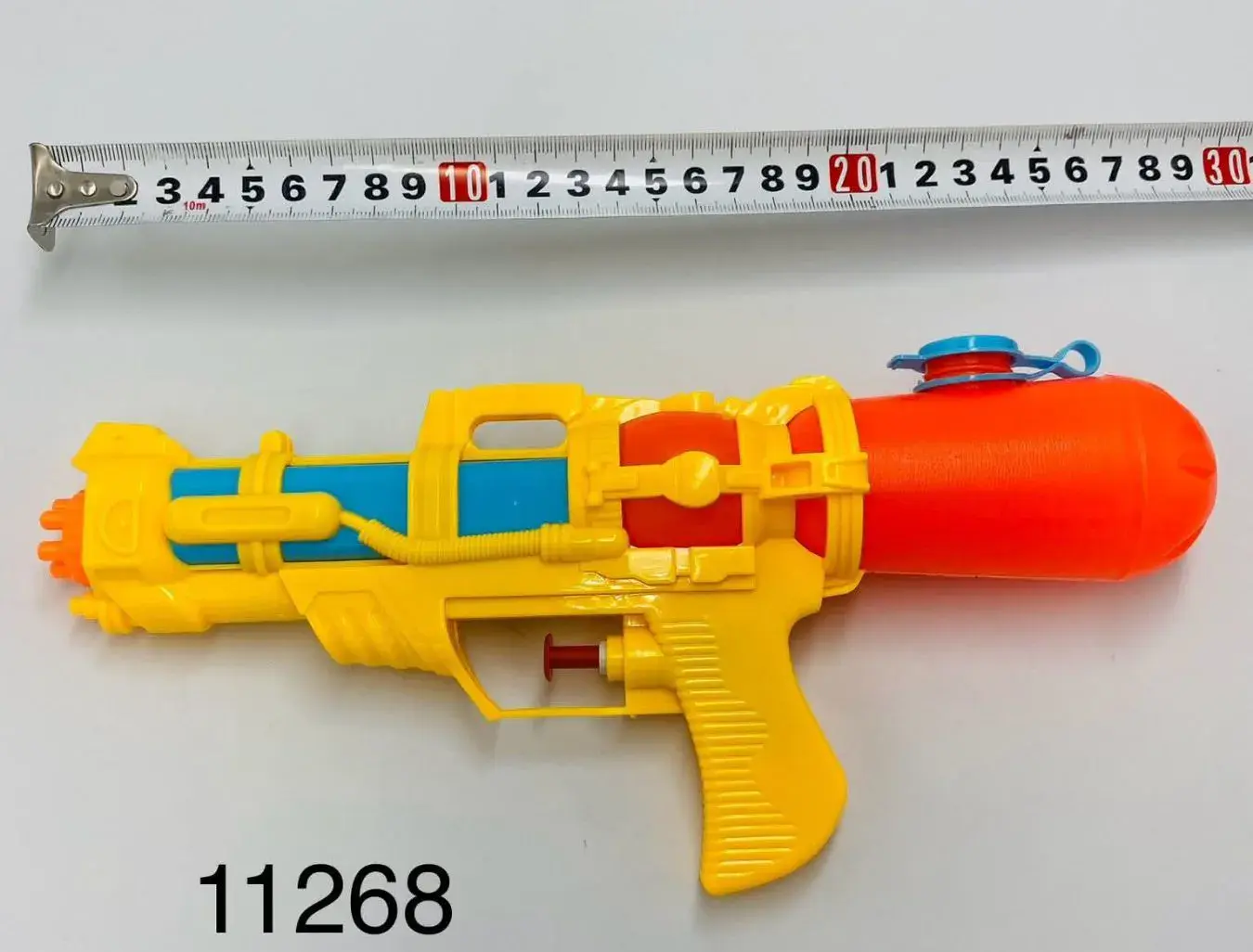 Pistolet na wodę wodny żółty z pomarańczowym zbiornikiem 30 cm