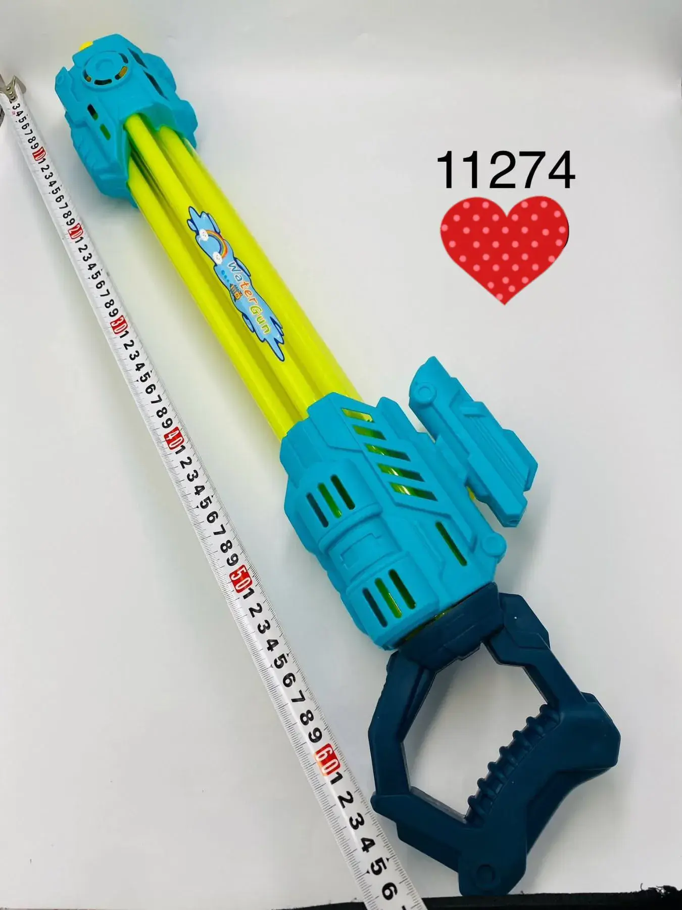 Pistolet na wodę niebiesko-żółty z miotaczem 11274