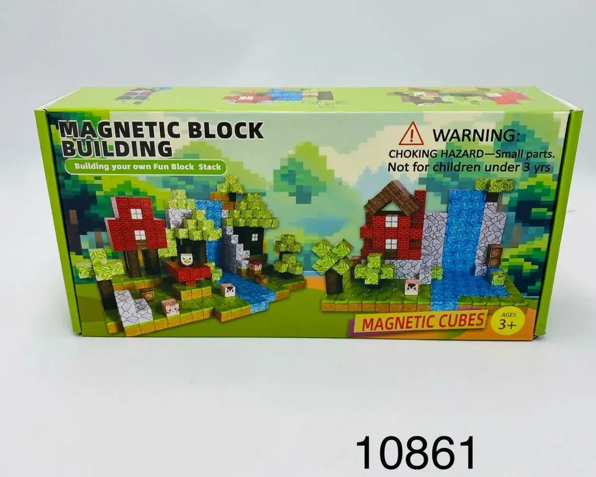 Magnetyczne kostki blokowe 3+ zielone pudełko 10861