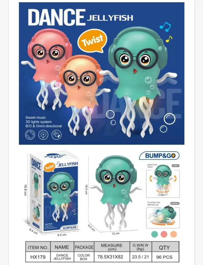 Tancerz Meduza Dance Jellyfish zielony niebieski różowy