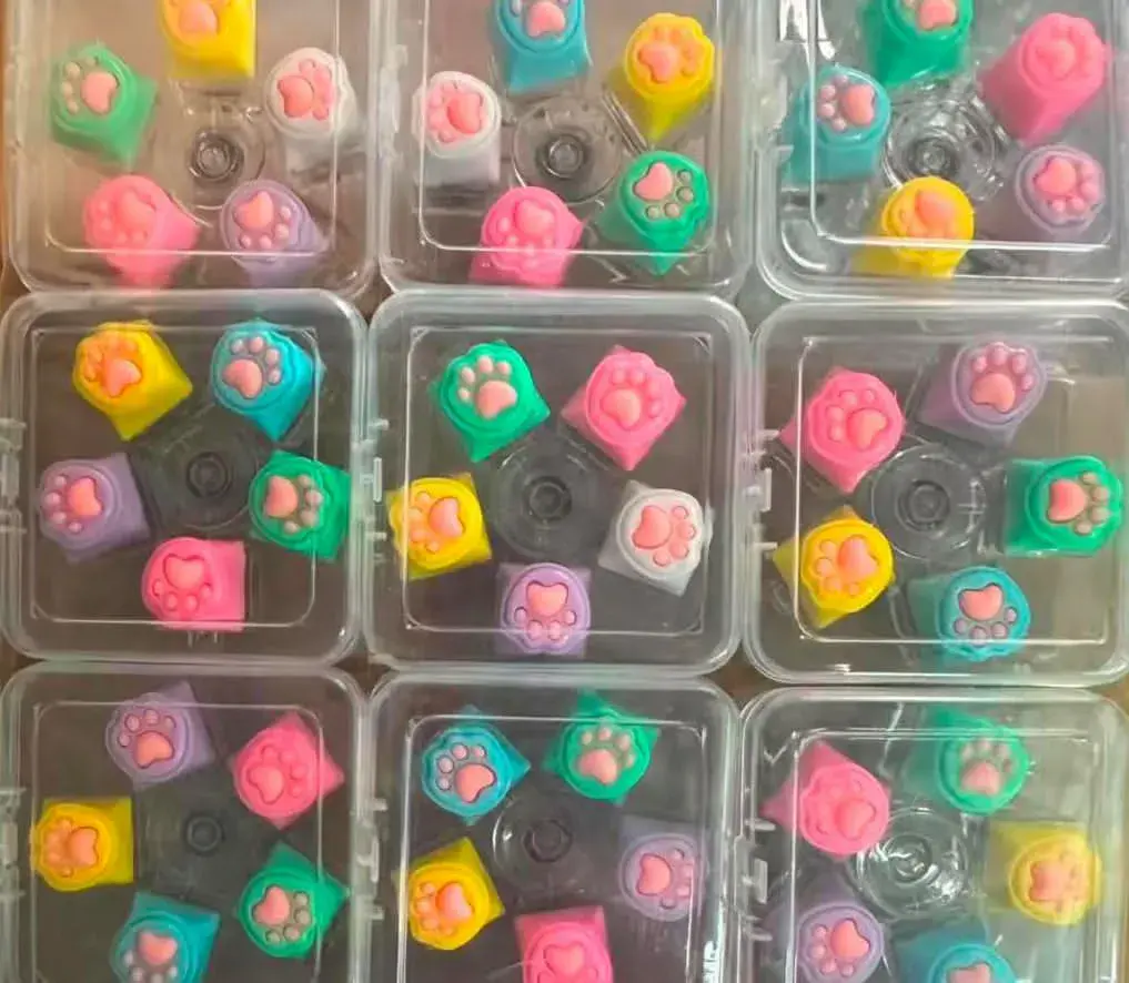 Pieczątki do stempli Łapki Kolorowe 6 szt. w etui