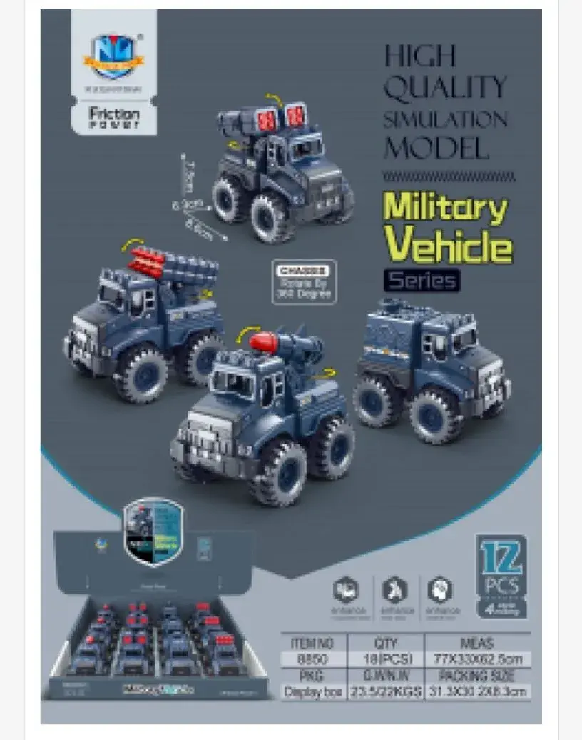 Zabawki Military Vehicle Series Friction 4.5 cal