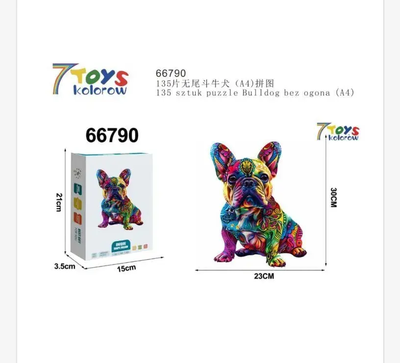 Puzzle 135 elementów Bulldog bezogonia 7Toys Kolorow