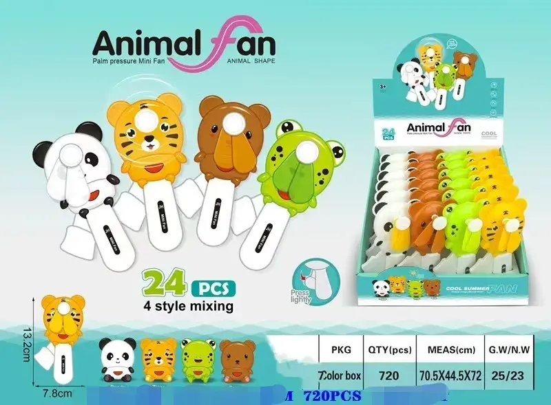 Mini wentylator ręczny Animal Fan 7cm mix 4 zwierząt kolorów