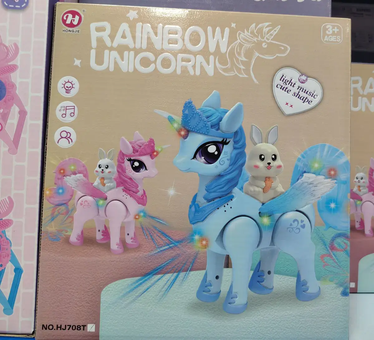 Rainbow Unicorn Hongjie Zabawka Elektryczna Jednorożec Światło Muzyka 3+