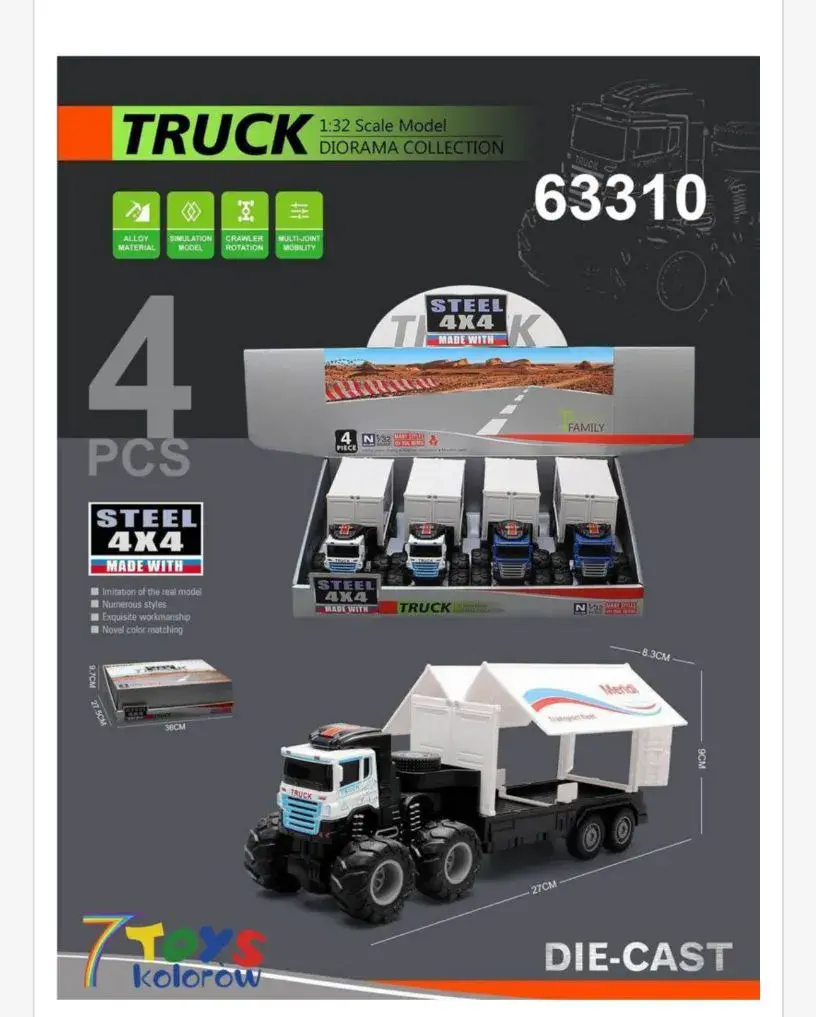 Truck Steel 1:32 model 63310 - 4 szt