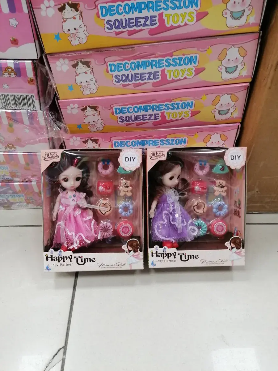 Happy Tyme Princess Doll Różowa i Fioletowa z Akcesoriami